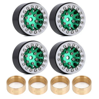 INJORA 1.0" 12-Spokes Beadlock Aluminum Wheel Rims for 1/24 RC Crawlers (4) (W1049)