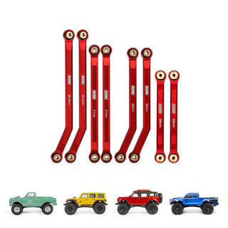 INJORA 8PCS Aluminum High Clearance 4 Links Set for SCX24 C10 JLU Bronco Base Camp 4Runner