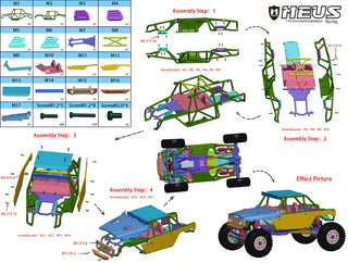 MEUS Racing 1/18 TRX4M Ripper Nylon Injection Molding V2 Version Nylon Cage Body Shell for 1/18 TRX4M