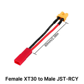 INJORA XT30 to JST-RCY JST PH2.0 TRX-4M T-Style EC3 Battery Adapter Cable Wire 5pcs