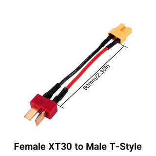 INJORA XT30 to JST-RCY JST PH2.0 TRX-4M T-Style EC3 Battery Adapter Cable Wire 5pcs