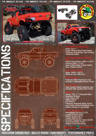 RC4WD Marlin Crawler Trail Finder 2 RTR w/Mojave II Crawler Body Set