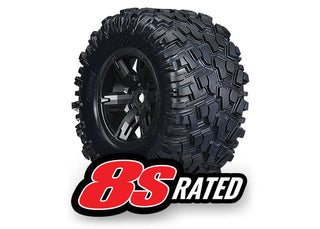 X-Maxx Black Wheels w/ Maxx AT Tires (2) 7772X