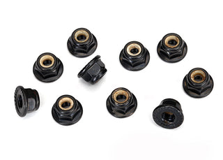 Black 4 mm Flanged Nylon Locking Nuts (10) 8347