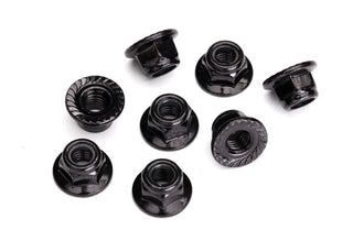 5 mm Black Flanged Serrated Steel Lock Nuts (10) 8447