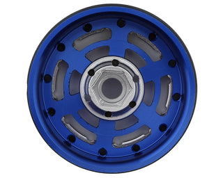 JConcepts Bulls Eye 2.0" 1/10 Rock Crawler Bead-Lock Wheels (4) (Blue/Silver)
