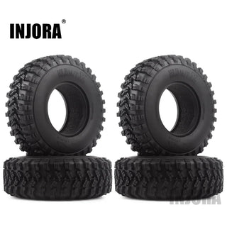 INJORA 4PCS 1.9" 105*35mm Rubber Voodoo KLR Tires for 1/10 RC Crawler