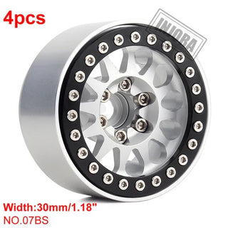 INJORA 4PCS 1.9" 12-spoke Metal Beadlock Wheel Rims for 1/10 RC Crawler