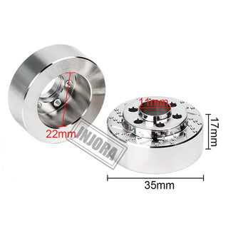 INJORA 2PCS Silver Anodized Brass Brake Disc Weights for 1.9" Wheels