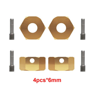 INJORA 4PCS 12mm Heavy Brass Wheel Hex Hub Extenders for Axial SCX10 III Capra 1.9 UTB