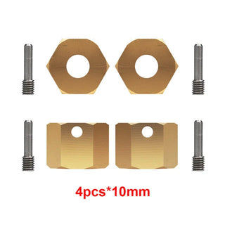 INJORA 4PCS 12mm Heavy Brass Wheel Hex Hub Extenders for Axial SCX10 III Capra 1.9 UTB