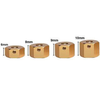 INJORA 4PCS 12mm Heavy Brass Wheel Hex Hub Extenders for Axial SCX10 III Capra 1.9 UTB