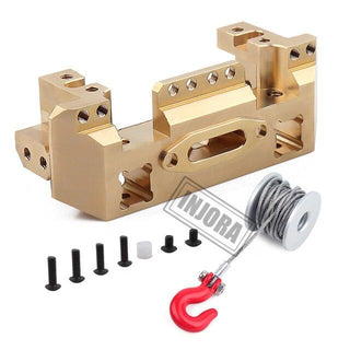 INJORA Metal Front Bumper Mount Servo Stand with 25T Winch Spool for TRX-4