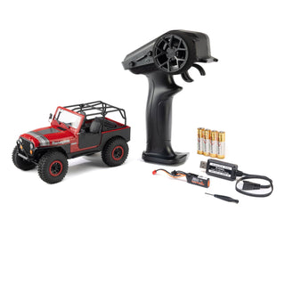 Axial SCX30 Jeep CJ-7 Red AXI-3273T1 vehicle and included radio, charger and battery